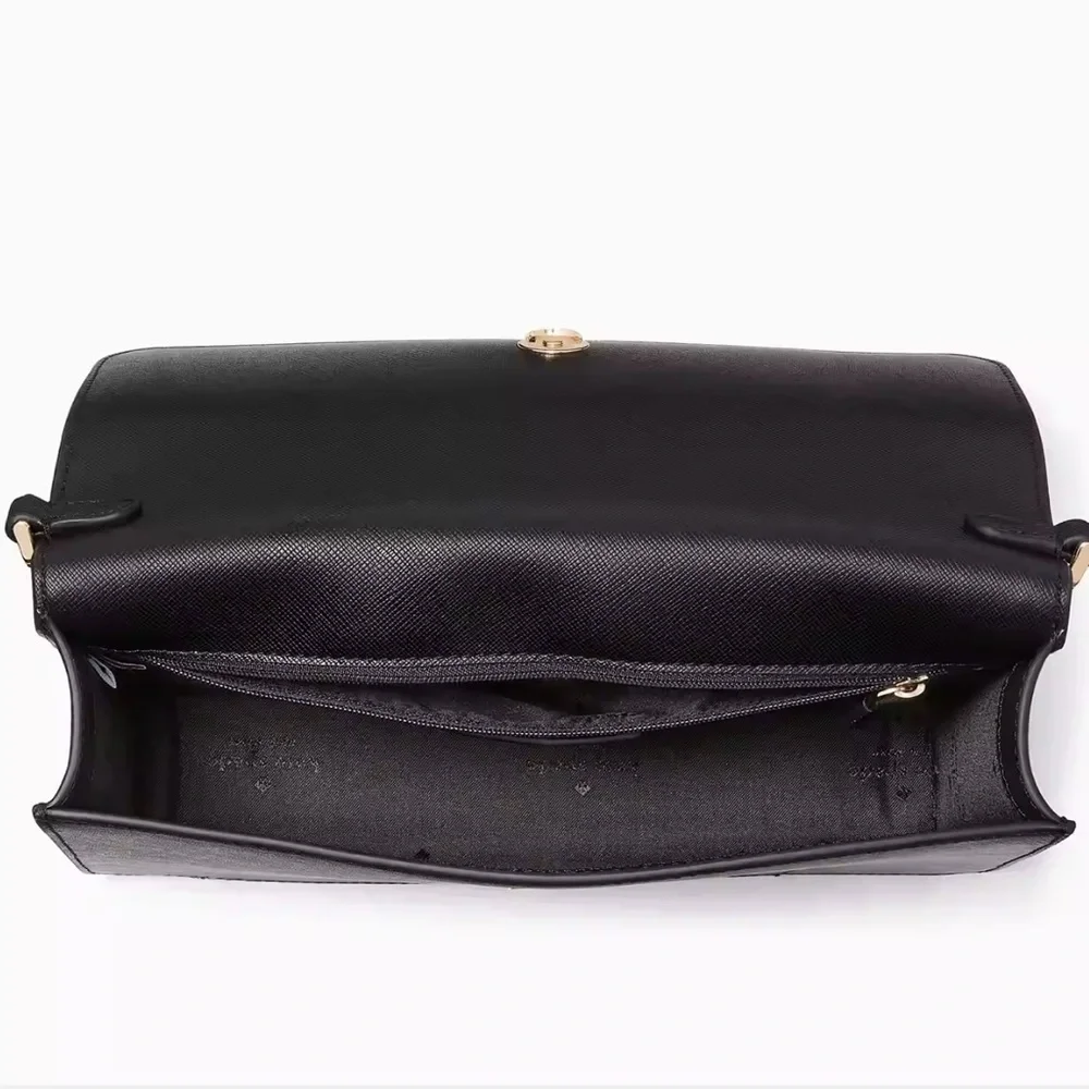 NIP Kate Spade Madison Flap Convertible Crossbody Black Leather